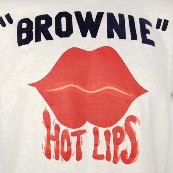 Hot Lips T Shirt Vintage 80s I Ate The Whole Thing Brownie Made In USA Mens - Picture 3 of 7